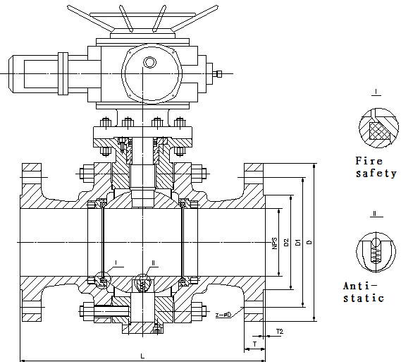 Big size electric ball valve